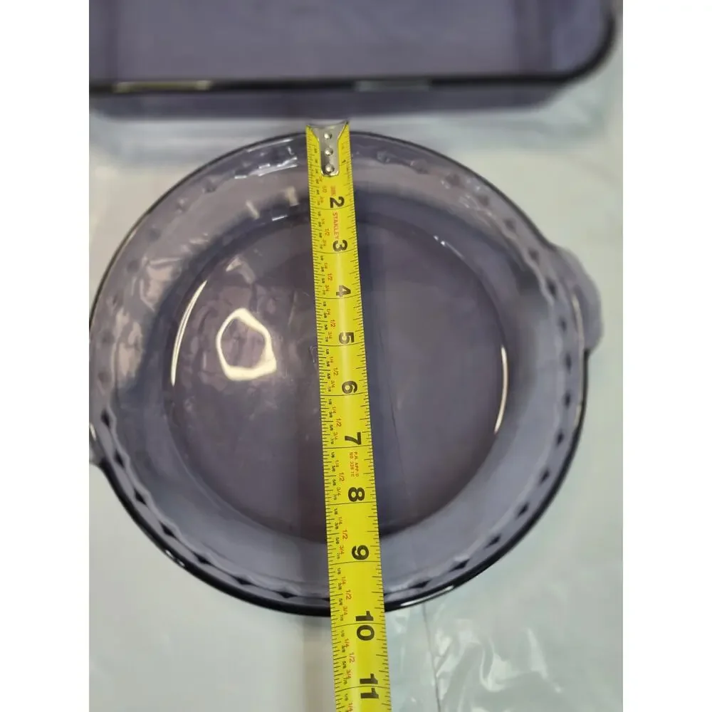 Vintage Pyrex Amethyst Crimped Deep Dish Pie Plate Casserole Baking Ware Purple